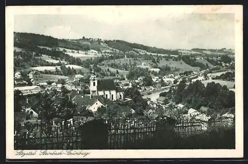 AK Steinbach-Grünburg /Steyrtal, Ortsansicht aus der Vogelschau