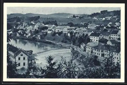 AK Grünburg a. d. Steyr, Teilansicht aus der Vogelschau