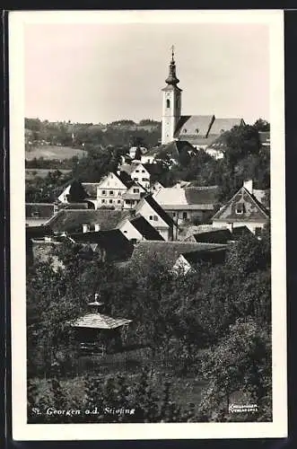 AK St. Georgen a. d. Stiefing, Ortsansicht aus der Vogelschau