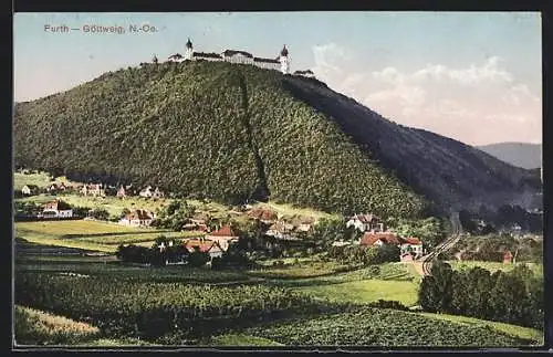 AK Furth-Göttweig, Panorama mit Schloss
