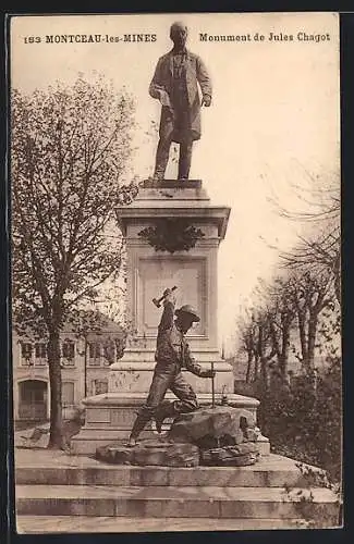 AK Montceau-les-Mines, Monument de Jules Chagot