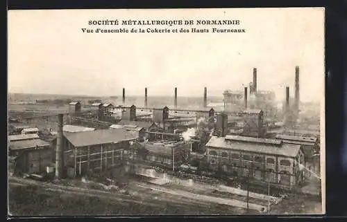 AK Mondeville, Société Métallurgique de Normandie, Vue d`ensemble de la Cokerie et des Hauts Fourneaux