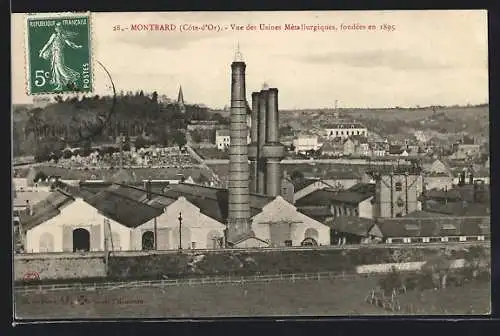 AK Montbard, Vue des Usines Metallurgiques, fondées en 1895