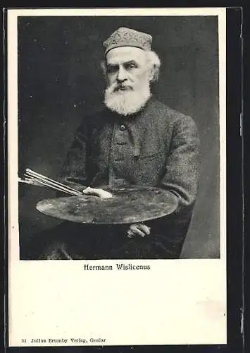 AK Hermann Wislicenus mit Farbpalette
