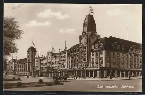 Künstler-AK Bad Neuenahr, Strassenpartie mit Kurhaus