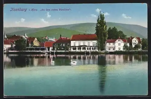 AK Ilsenburg, Gasthof Zu den roten Forellen mit See