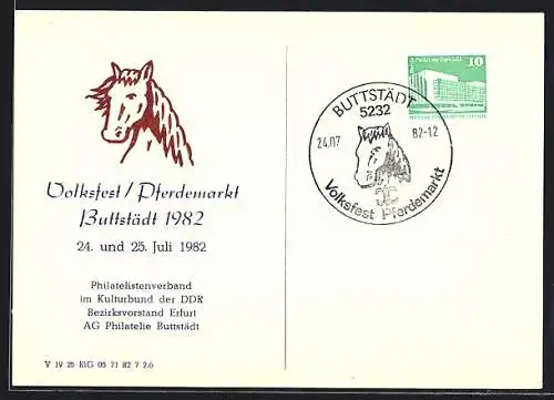 Künstler-AK Buttstädt, Volksfest Pferdemarkt 1982