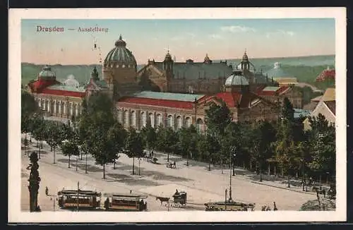 AK Dresden, Ausstellungsgebäude aus der Vogelschau