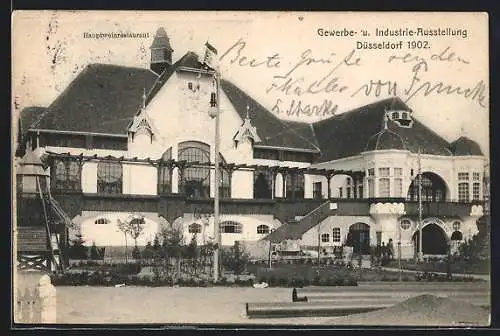 AK Düsseldorf, Gewerbe- u. Industrie-Ausstellung 1902, Hauptweinrestaurant