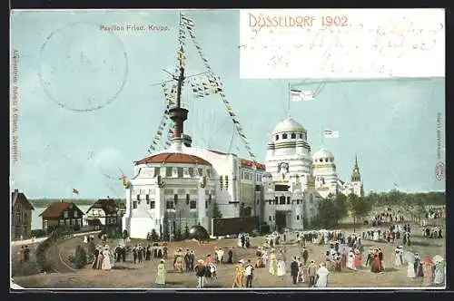 AK Düsseldorf, Gewerbe- & Industrie Ausstellung 1902, Pavillon Fried. Krupp