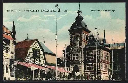 AK Bruxelles, Exposition Universelle 1910, Pavillon de la Ville de Liége