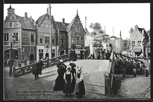 AK Bruxelles, Exposition 1910, Sur le pont