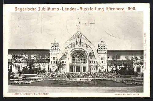 AK Nürnberg, Bayerische Jubiläums-Landes-Ausstellung 1906, Blick auf das Hauptindustriegebäude