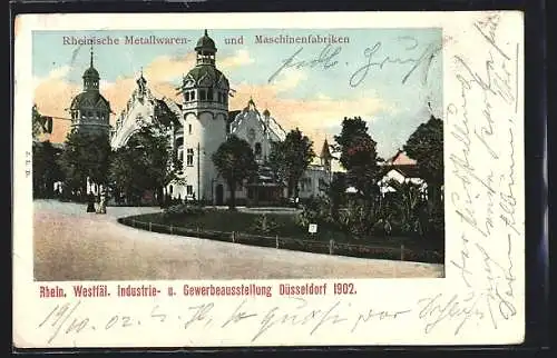 AK Düsseldorf, Rhein. Westfäl. Industrie- u- Gewerbeausstellung 1902, Rheinische Metallwaren- und Maschinenfabriken