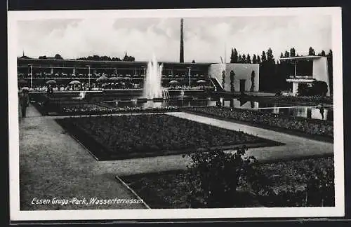 AK Essen, Wasserterrassen im Gruga-Park