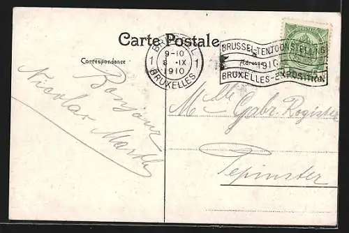 AK Bruxelles, Exposition 1910, Vue générale du palais de la Belgique