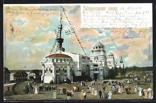 AK Düsseldorf, Gewerbe- & Industrie Ausstellung 1902, Pavillon Fried. Krupp