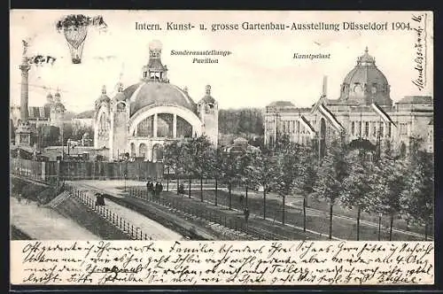 AK Düsseldorf, Intern. Kunst- u. grosse Gartenbau-Ausstellung 1904, Sonderausstellungs-Pavillon, Kunstpalast