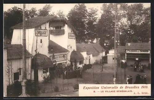 AK Bruxelles, Exposition Universelle, 1910, Le Village Sénégalais