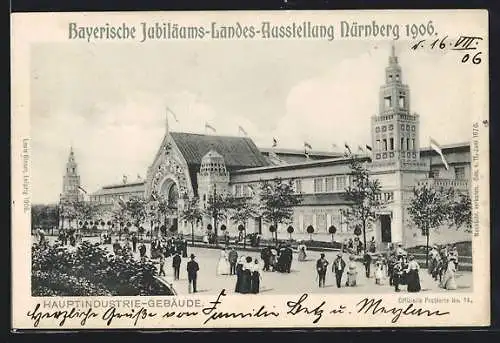 AK Nürnberg, Bayerische Jubiläums-Landesausstellung 1906, Hauptindustriegebäude