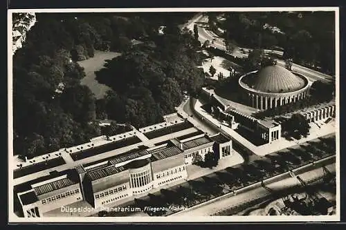 AK Düsseldorf, Blick auf das Planetarium, Fliegeraufnahme