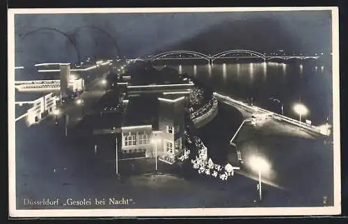 AK Düsseldorf, grosse Ausstellung 1926, Gesolei bei Nacht