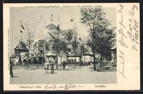 AK Düsseldorf, Ausstellung 1902, Festhalle