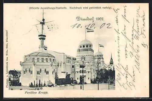 AK Düsseldorf, Gewerbe-Ausstellung 1902, Pavillon Krupp