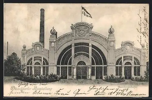 AK Düsseldorf, Düsseldorfer Ausstellung, Maschinenhalle