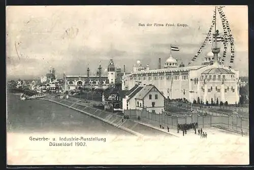 AK Düsseldorf, Gewerbe- und Industrie-Ausstellung 1902, Bau der Frima Krupp