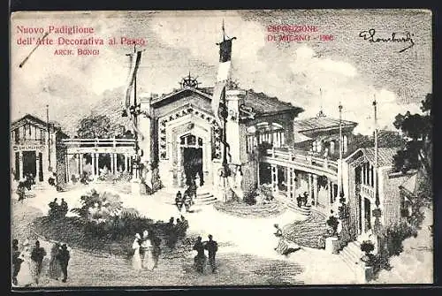 AK Mailand, Esposizione di Milano 1906, Nuovo Padiglione dell`Arte Decorative al Parco
