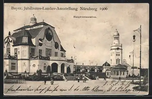 AK Nürnberg, Bayerische Jubiläums-Landes-Ausstellung 1906, Hauptrestaurant