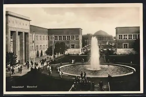 AK Düsseldorf, Grosse Ausstellung für Gesundheitspflege, Soziale Fürsorge und Leibesübungen (Gesolei), Ehrenhof