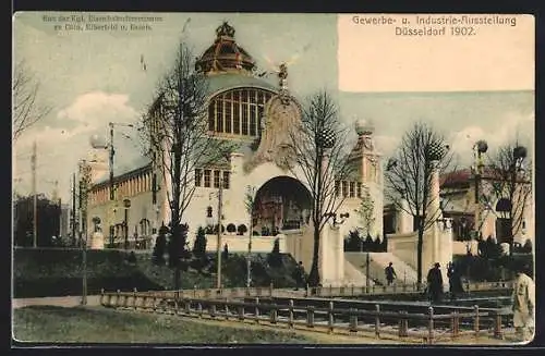 AK Düsseldorf, Gewerbe-und Industrie-Ausstellung 1902, Bau der königlichen Eisenbahndirektion