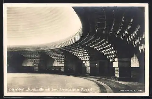 AK Düsseldorf, Grosse Ausstellung 1926, Rheinhalle mit herungergelassener Kuppel