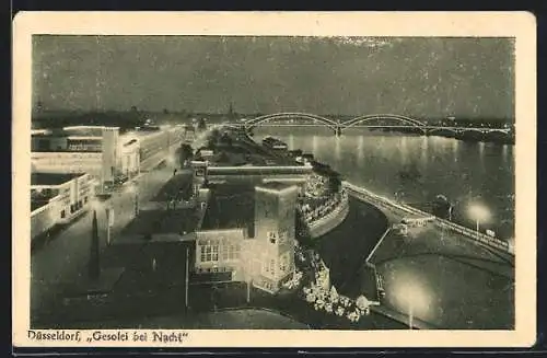 AK Düsseldorf, Grosse Ausstellung 1926, Gesolei bei Nacht