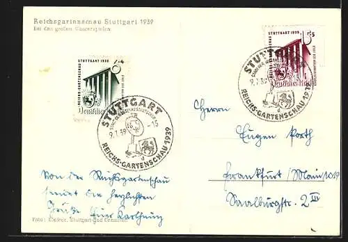 AK Stuttgart, Reichsgartenschau 1939, Blick auf die grossen Wasserspiele