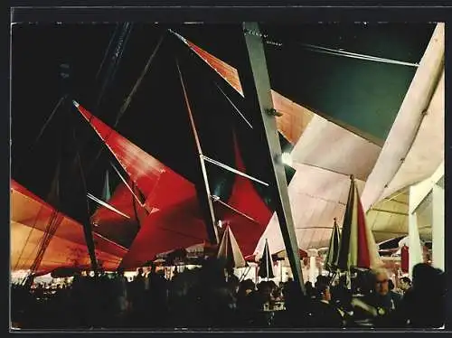 AK Lausanne, Exposition nationale suisse 1964, Secteur du port, la nuit
