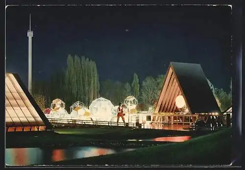 AK Lausanne, Exposition nationale suisse 1964, Un jour en Suisse de nuit