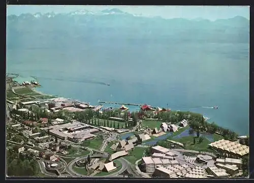 AK Lausanne, Exposition Nationale Suisse 1964, Fliegeraufnahme des Ausstellungsgeländes