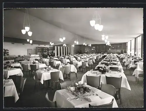 AK Bern, Ausstellung HOSPES 1954, Internationales Restaurant, Innenansicht