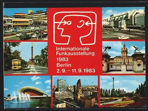 AK Berlin, Internationale Funkausstellung 1983, Teilansicht, Siegessäule, Kongresshalle