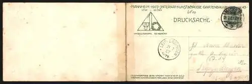 Klapp-AK Mannheim, Internat. Kunst & Grosse Gartenbau-Ausstellung 1907, Vergnügungspark