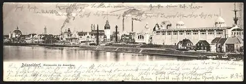 Klapp-AK Düsseldorf, Rheinansicht der Ausstellung