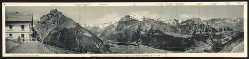 Klapp-AK Engelberg, Panorama v. d. Gastwirtschaft Chalet Alpenrose