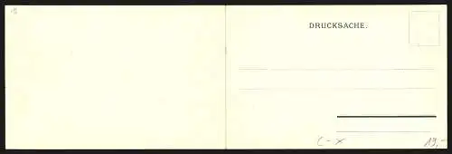 Klapp-Lithographie Zürich, Panoramablick auf Stadt, See und die Alpen