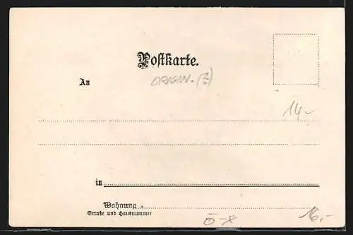 Lithographie Pressbaum, Sacre Coeur, Ortsansicht mit Kirche