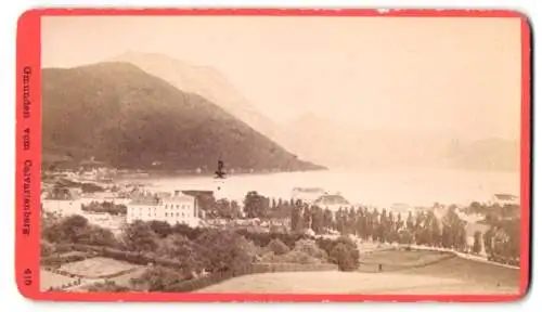 Fotografie Baldi & Würthle, Salzburg, Ansicht Gmunden, Blick vom Calvarienberg nach dem Ort