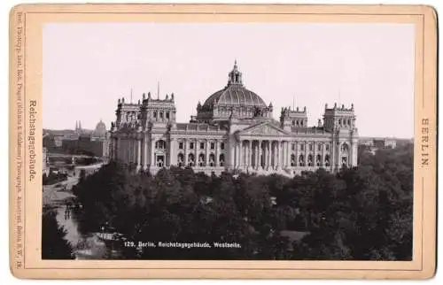 Fotografie Rob. Prager, Berlin, Ansicht Berlin-Tiergarten, Blick nach dem Reichstag von der Westseite