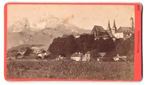 Fotografie Baldi & Würthle, Salzburg, Ansicht Berchtesgaden, Teilansicht des Ortes mit der Stiftskirche
